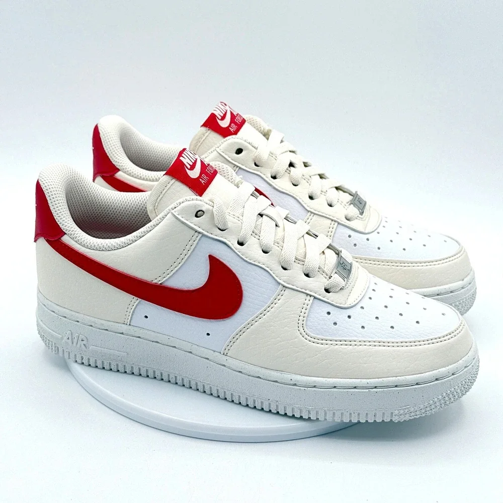 Nike Air Force 1 07 NN / Size 7 Womens / Ivory Red DC9486-109